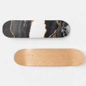 Imitate Marbled Agate Black Stylish Stone Luxury G Skateboard (Horizontal)