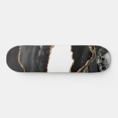 Imitate Marbled Agate Black Stylish Stone Luxury G Skateboard (Horizontal)