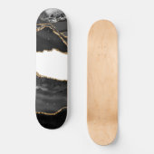 Imitate Marbled Agate Black Stylish Stone Luxury G Skateboard (Vorderseite)