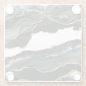 Imitate Marbled Agate Black Stylish Stone Luxury Glasuntersetzer (Rückseite)