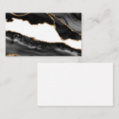 Imitate Marbled Agate Black Stylish Stone Luxury Visitenkarte (Vorne/Hinten)