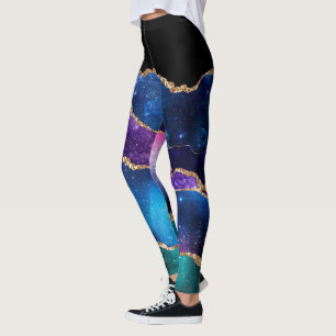 Imitate Marbled Agate Stone Galaxy Funkelnd Schluc Leggings