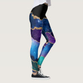 Imitate Marbled Agate Stone Galaxy Funkelnd Schluc Leggings (Rechts)