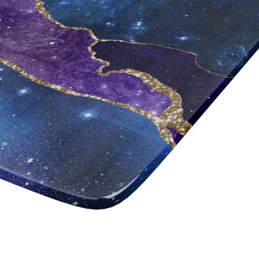 Imitate Marbled Agate Stone Galaxy Funkelnd Schluc Schneidebrett (Ecke)