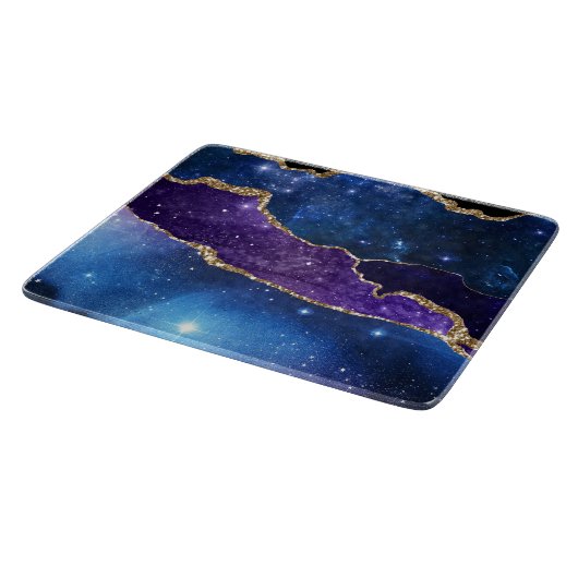 Imitate Marbled Agate Stone Galaxy Funkelnd Schluc Schneidebrett (Ecke)