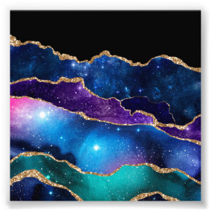 Imitate Marbled Agate Stone Galaxy Funkelnd Shinti Fotodruck