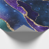 Imitate Marbled Agate Stone Galaxy Funkelnd Shinti Geschenkpapier (Ecke)