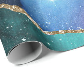 Imitate Marbled Agate Stone Galaxy Funkelnd Shinti Geschenkpapier (Rolleneckpunkt)