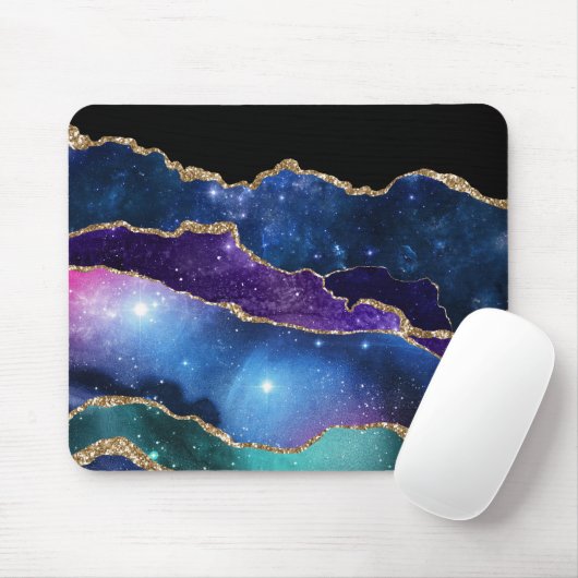 Imitate Marbled Agate Stone Galaxy Funkelnd Shinti Mousepad (Mit Mouse)