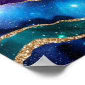 Imitate Marbled Agate Stone Galaxy Funkelnd Shinti Poster (Ecke)