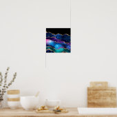 Imitate Marbled Agate Stone Galaxy Funkelnd Shinti Poster (Küche)