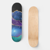 Imitate Marbled Agate Stone Galaxy Funkelnd Shinti Skateboard (Vorderseite)