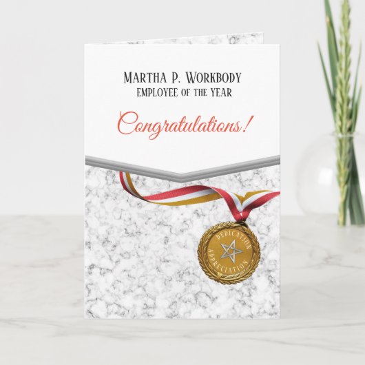 Imitate Marmor Goldmedaille Angestellter der Jahre Karte (Vorderseite)