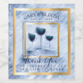 Imitate Marmor Hochzeitswein personalisierter Wein Weinetikett (Einzelnes Label)