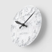 Imitate Marmor mit nummerierter Uhrenfront und Tex Runde Wanduhr (Winkel)