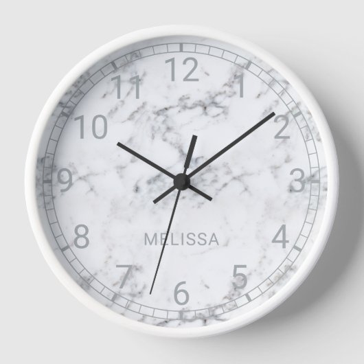 Imitate Marmor mit nummerierter Uhrenfront und Tex Uhr (Vorderseite)