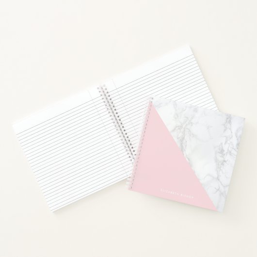 Imitate Marmor mit Rosa Akzent Personalisiert Notizblock (Innenseite)