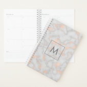 Imitate Marmor und Rose Gold Textur Mit Monogramm Planer (Anzeige)