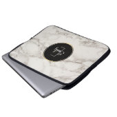 Imitate Marmoralabaster Taupe Tan Moderne Custom Laptopschutzhülle (Vorne Knopf)