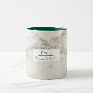 Imitate Marmoralabaster Taupe Tan Moderne Custom Zweifarbige Tasse