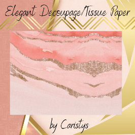 Imitate Marmorholz Rose Gold Wrapping, Decoupage, Seidenpapier