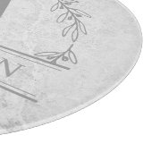 Imitate Marmorkranke Familienname Monogram Schneidebrett (Ecke)