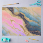 Imitate Marmorschifffahrt, Aqua, Rosa, Gold Seidenpapier (Basteln)