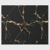Imitate Marmorschwarz Gold Geschenkpapier (Flach)