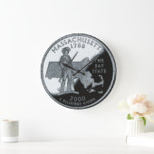 Imitate Massachusetts Staat Quarter Clock Große Wanduhr (Zuhause)
