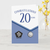 Imitate Medaille Mitarbeiter 20 Jahre Jubiläumskar Karte (Gelbe Blume)