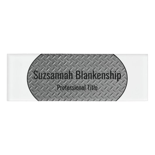 Imitate Metal Diamantplatte Weiße Grenzen Name Mar Namenschild (Vorderseite)