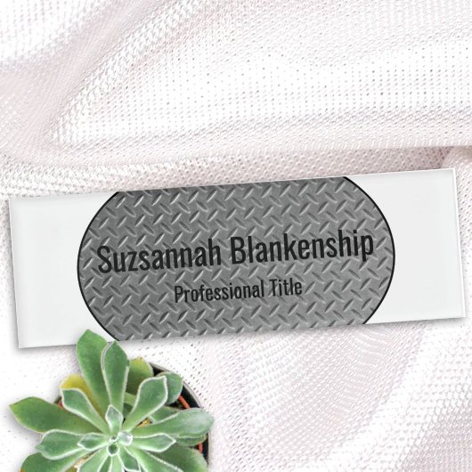 Imitate Metal Diamantplatte Weiße Grenzen Name Mar Namenschild