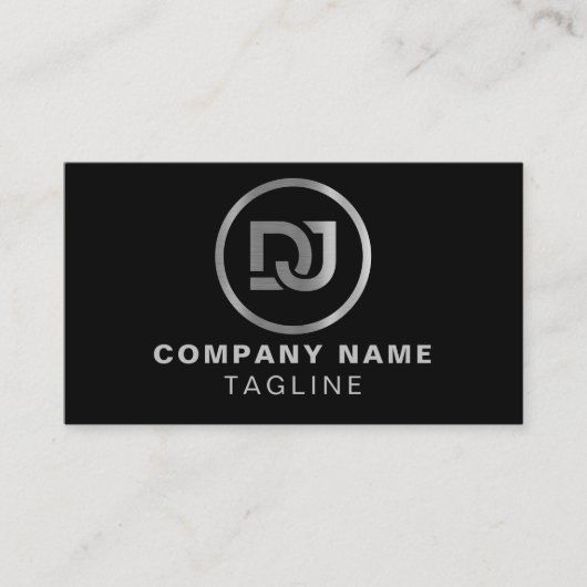 Imitate Metal Moderner Minimalistischer Cooler DJ Visitenkarte (Vorderseite)