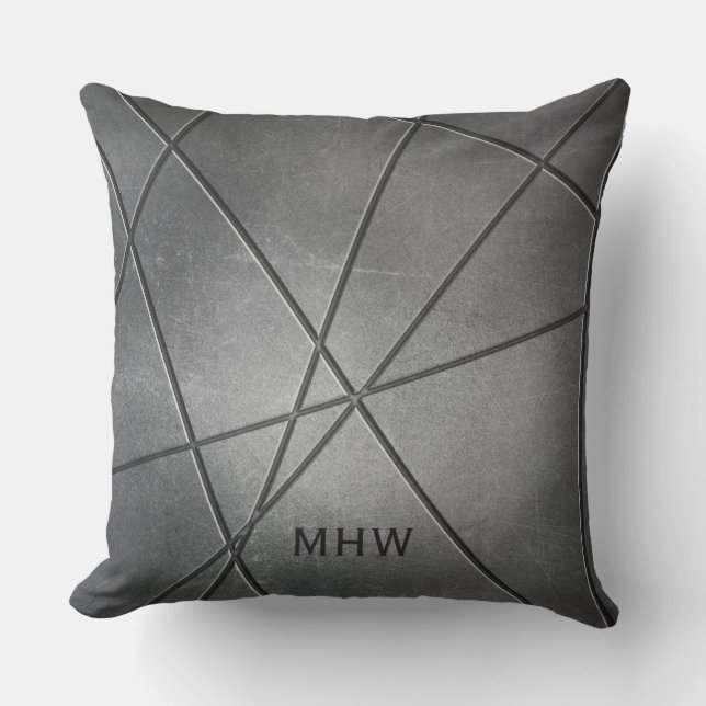 Imitate Metal Muster kundenspezifische Monogramm A Kissen (Vorderseite)