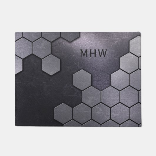 Imitate Metal Muster kundenspezifische Monogramm T Fußmatte (Vorderseite)