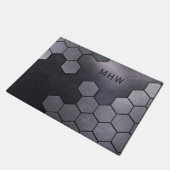 Imitate Metal Muster kundenspezifische Monogramm T Fußmatte (Schrägansicht)