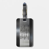 Imitate Metal Orange Black Gray Monogram Gepäckanhänger (Rückseite vertikal)