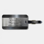 Imitate Metal Orange Black Gray Monogram Gepäckanhänger (Rückseite horizontal)