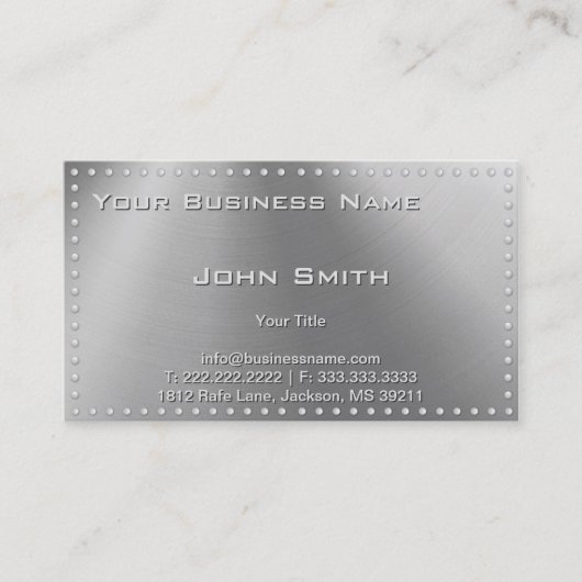 Imitate Metal Steel Business Card Visitenkarte (Vorderseite)