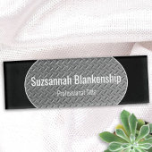 Imitate Metall Diamantplatte Schwarze Grenzen Name Namenschild