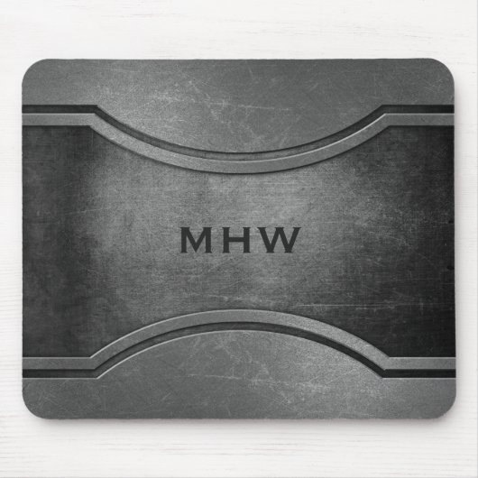 Imitate Metall, kundenspezifische Monogramm-Mousep Mousepad (Vorne)