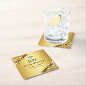 Imitate Metallic Gold Diamond 50 Jahre Jubiläum Lu Rechteckiger Pappuntersetzer (Vor Ort)