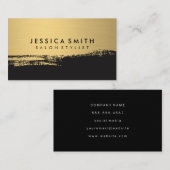 Imitate Metallic Gold gebürstet Schwarz Visitenkarte (Vorne/Hinten)