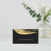 Imitate Metallic Gold gebürstet (schwarz / weiß) Visitenkarte (Stehend Vorderseite)