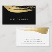Imitate Metallic Gold gebürstet (schwarz / weiß) Visitenkarte (Vorne/Hinten)