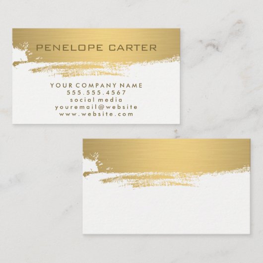 Imitate Metallic Gold gebürstet Visitenkarte (Vorne/Hinten)