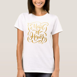 Imitate Metallic Gold handgeschliffene Trauzeugin T-Shirt
