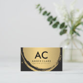 Imitate Metallic-Gold-Pinsel Visitenkarte (Stehend Vorderseite)