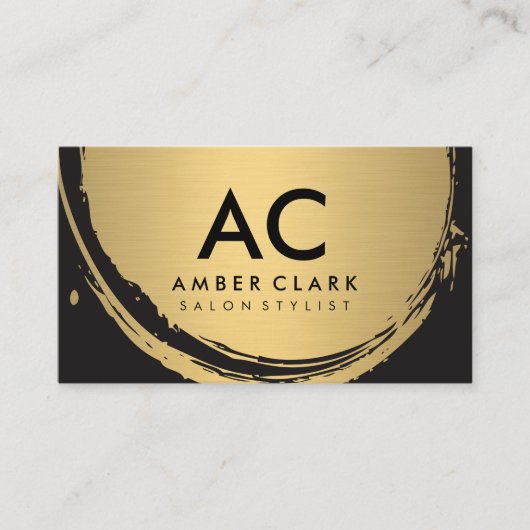 Imitate Metallic-Gold-Pinsel Visitenkarte (Vorderseite)