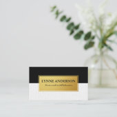 Imitate Metallic Gold Schwarz Subtle Wavy Visitenkarte (Stehend Vorderseite)
